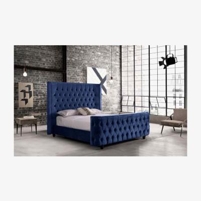 The Range Honza Upholstered Plush Velvet Bed Frame - Blue / Single