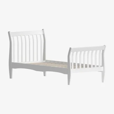 The Range Orion Single Sleigh Bed - White - White