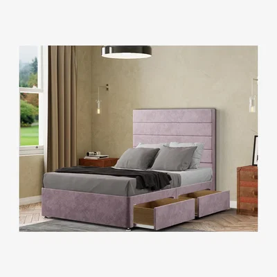 The Range George Divan Bed 2 Drawers Floor Standing Headboard  Plush - Blush / Single
