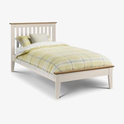 The Range Timeless Two Tone Stone White and Oak Premium Bed Frame - White / Single