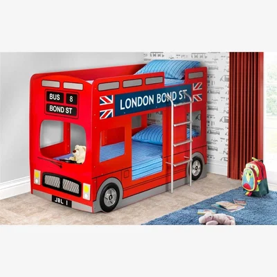 The Range Single Premium London Red Bus Bunk Bed - Red