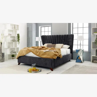 The Range Dura Plush 4 Inch Solid Thick Bed Frame With Winged Headboard - Steel / Single