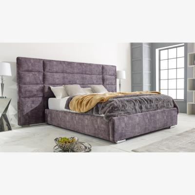 The Range Solace Marble 4 Inch Solid Thick Bed Frame With Wide Headboard - Silver / Single