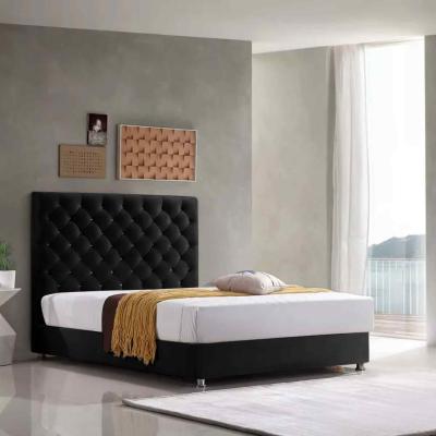 The Range Markia Upholstered Plush Velvet Bed Frame - Black / Single