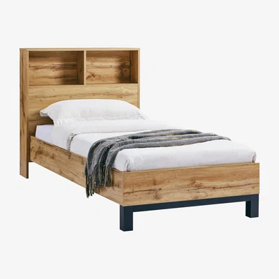 The Range Bali Bookcase Headboard Single Bed  - Oak