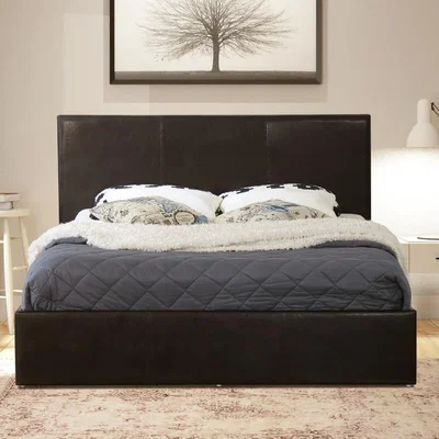 The Range Bilancio Storage Bed Dark Brown Faux Leather  - Dark Brown / Single