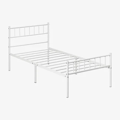 The Range Metal Bed Frame with Large Storage Space - White / Single