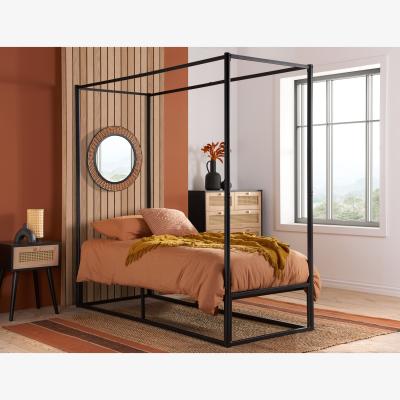 The Range Farringdon Single Metal 4 Poster Bed - Black