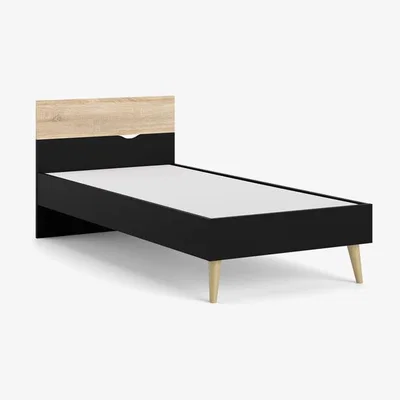 The Range Oslo Euro Bed - Black and Oak / Single