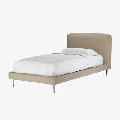 Sofa.com Lucy Single Bed in Pennine Stone Organic Smart Cotton