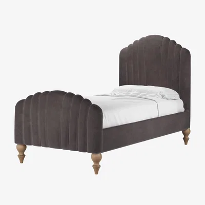 Sofa.com Bella Single Bed in Shale Aquaclean Clever Velvet