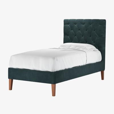 Sofa.com Rosalie 130cm Single Bed in Deep Forest Aquaclean Clever Velvet
