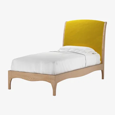Sofa.com Emilia Single Bed in Canary Cotton Matt Velvet - sofa.com