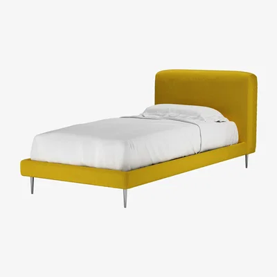 Sofa.com Lucy Single Bed in Canary Cotton Matt Velvet - sofa.com