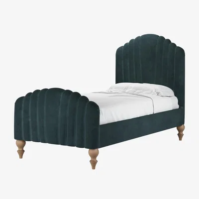 Sofa.com Bella Single Bed in Deep Forest Aquaclean Clever Velvet