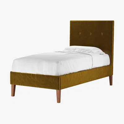 Sofa.com Avery 130cm Single Bed in Nefertiti Gold Cotton Matt Velvet - sofa.com