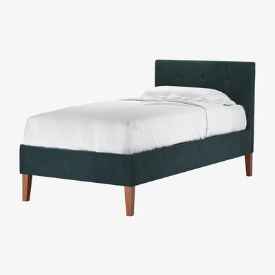 Sofa.com Avery 100cm Single Bed in Deep Forest Aquaclean Clever Velvet