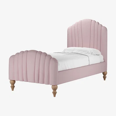Sofa.com Bella Single Bed in Powder Pink Brushed Linen Cotton - sofa.com