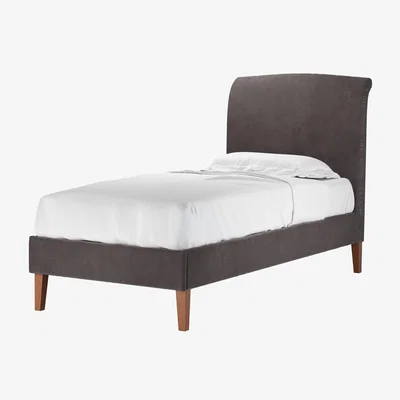 Sofa.com Thea Single Bed in Shale Aquaclean Clever Velvet