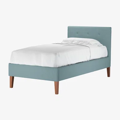 Sofa.com Avery 100cm Single Bed in Lagoon Brushed Linen Cotton