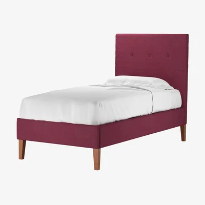 Sofa.com Avery 130cm Single Bed in Boysenberry Brushed Linen Cotton - sofa.com