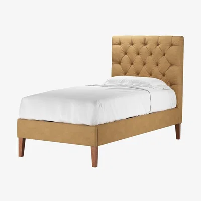 Sofa.com Rosalie 130cm Single Bed in Turmeric Powdered Leather - sofa.com