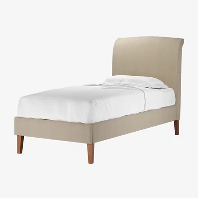 Sofa.com Thea Single Bed in Pennine Stone Organic Smart Cotton
