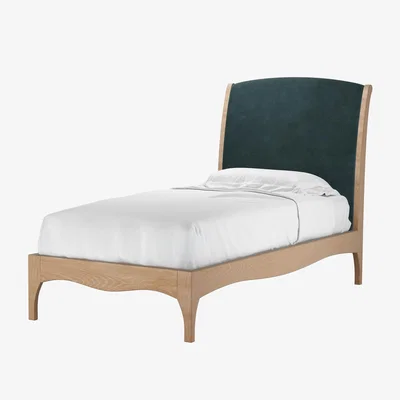 Sofa.com Emilia Single Bed in Deep Forest Aquaclean Clever Velvet