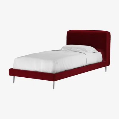 Sofa.com Lucy Single Bed in Claret Cotton Matt Velvet - sofa.com