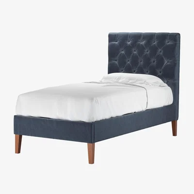 Sofa.com Rosalie 130cm Single Bed in Skyfall Cotton Matt Velvet