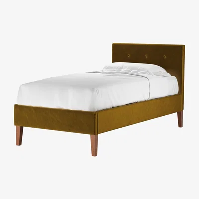 Sofa.com Avery 100cm Single Bed in Nefertiti Gold Cotton Matt Velvet