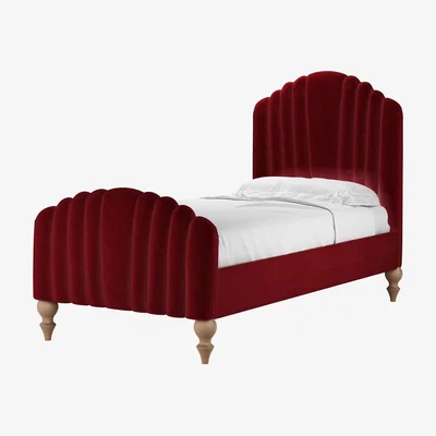 Sofa.com Bella Single Bed in Claret Cotton Matt Velvet - sofa.com