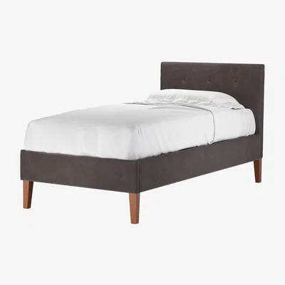 Sofa.com Avery 100cm Single Bed in Shale Aquaclean Clever Velvet