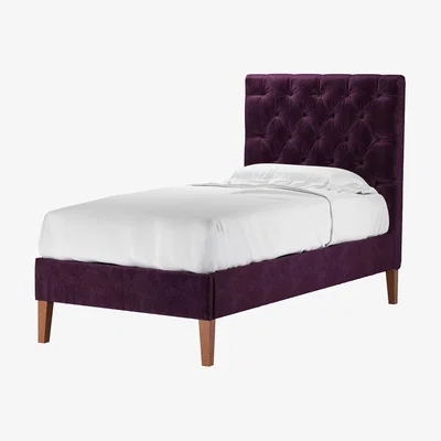 Sofa.com Rosalie 130cm Single Bed in Plum Smart Velvet - sofa.com