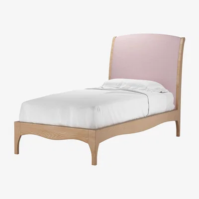 Sofa.com Emilia Single Bed in Powder Pink Brushed Linen Cotton - sofa.com