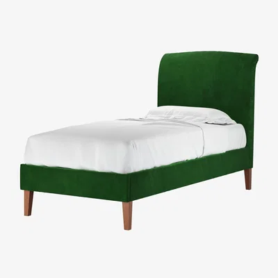Sofa.com Thea Single Bed in Putting Green Aquaclean Clever Velvet