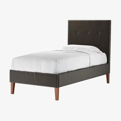 Sofa.com Avery 130cm Single Bed in Elephant Cotton Matt Velvet - sofa.com