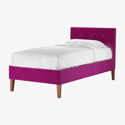 Sofa.com Avery 100cm Single Bed in Peony Cotton Matt Velvet