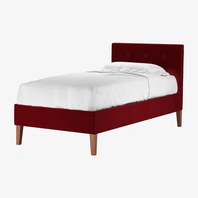 Sofa.com Avery 100cm Single Bed in Claret Cotton Matt Velvet