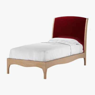 Sofa.com Emilia Single Bed in Claret Cotton Matt Velvet - sofa.com