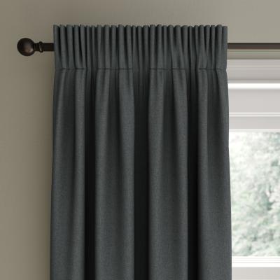 Dunelm Berlin Charcoal Thermal Blackout Pencil Pleat Curtains Dark Grey