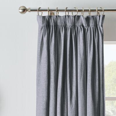 Dunelm Chenille Pewter Blackout Pencil Pleat Curtains Grey
