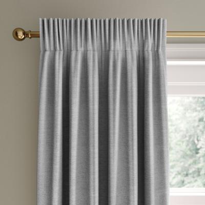 Dunelm Mendoza Velour Mushroom Blackout Pencil Pleat Curtains Mushroom