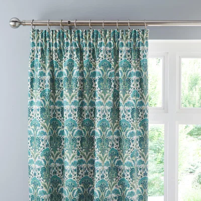 Dunelm Rapture Green Pencil Pleat Curtains Green