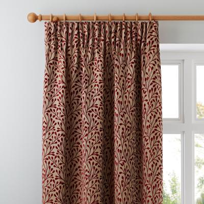 Dunelm Willow Red Pencil Pleat Curtains Red