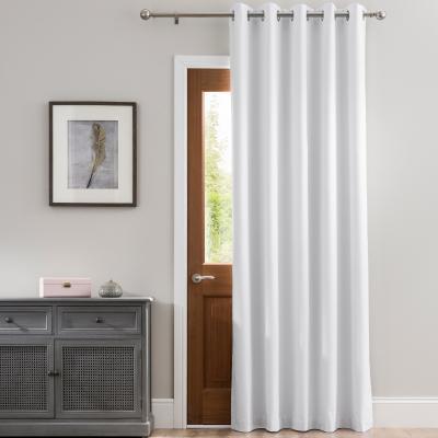 Dunelm Luna Brushed White Blackout Eyelet Door Curtain White