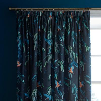 Dunelm Kingfisher Peacock Pencil Pleat Curtains Green/Blue/Orange