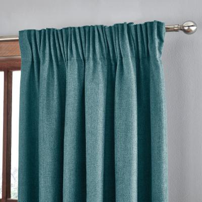 Dunelm Jennings Peacock Thermal Pencil Pleat Curtains Blue