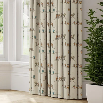 Dunelm Quirky Owls Made to Measure Curtains Quirky Owls Natural