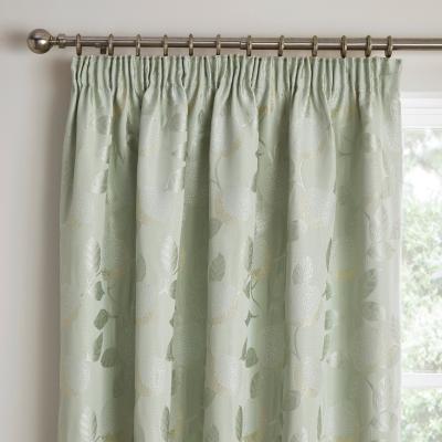 Dunelm Curtina Bramford Jacquard Green Pencil Pleat Curtains Green